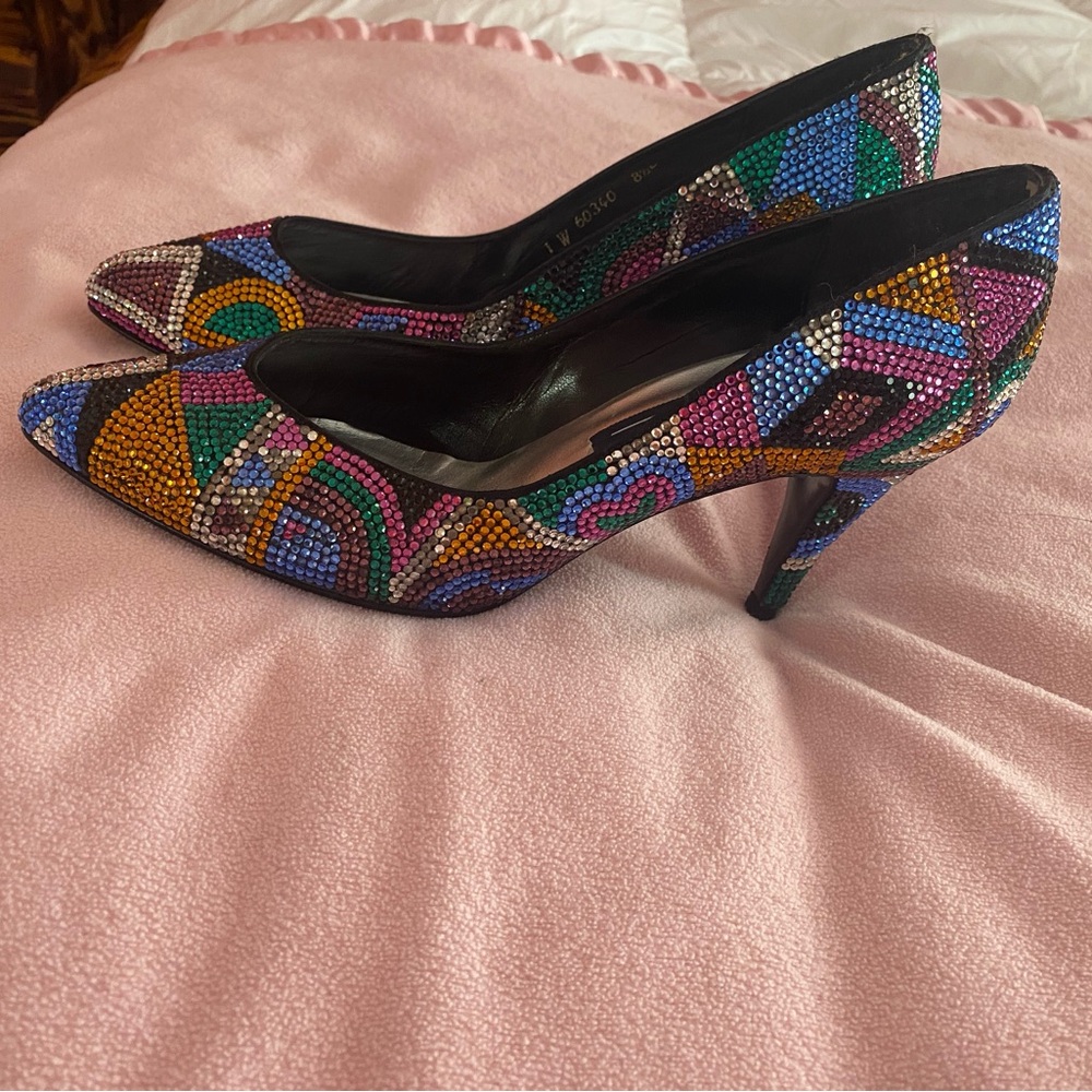 Stuart Weitzman Multicolor Swarovsky Crystal Pumps - image 1